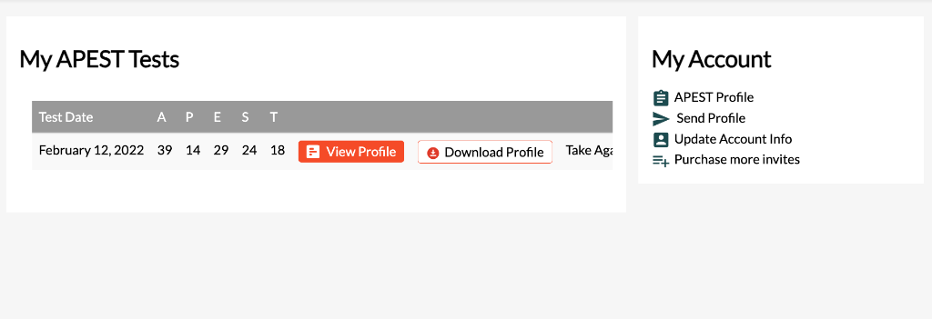 Navigate your APEST dashboard