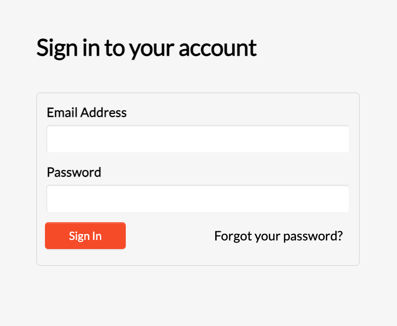 Sign in to your account form